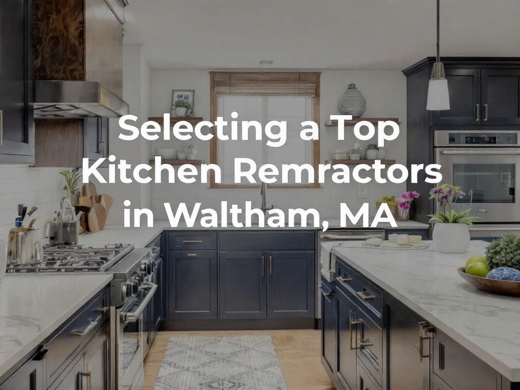 Caption: Experience the ultimate modern kitchen remodel by the best contractors in Waltham, MA! Alt text: Contemporary modern kitchen remodel by top contractors in Waltham, MA.