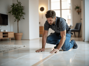 Professional tile floor installation in Boston by Sun Shore Construction