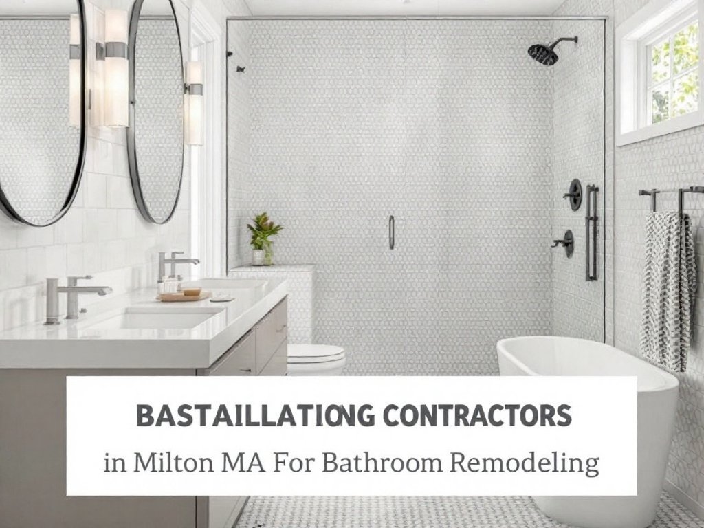 Modern and contemporary tile installation in a remodeled bathroom in Milton, MA.