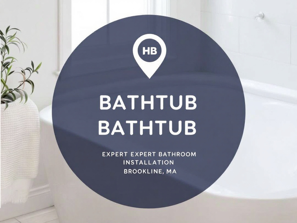 Newly installed modern bathtub in a contemporary designed bathroom in Brookline, MA.