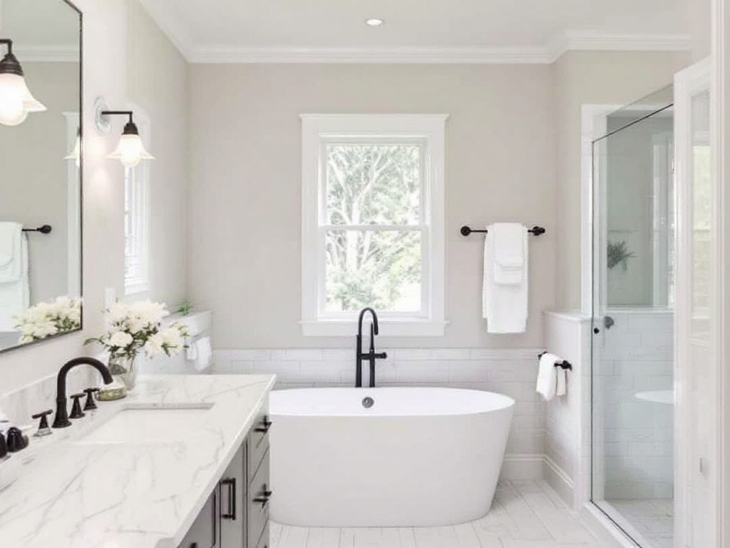 Caption: Unleash the potential of your bathroom with the leading General Construction Contractors near Newton, MA! Turning visions into reality one bathroom at a time. An image representing highly regarded General Construction Contractors near Newton, MA specializing in modern, contemporary bathroom transformation designs.