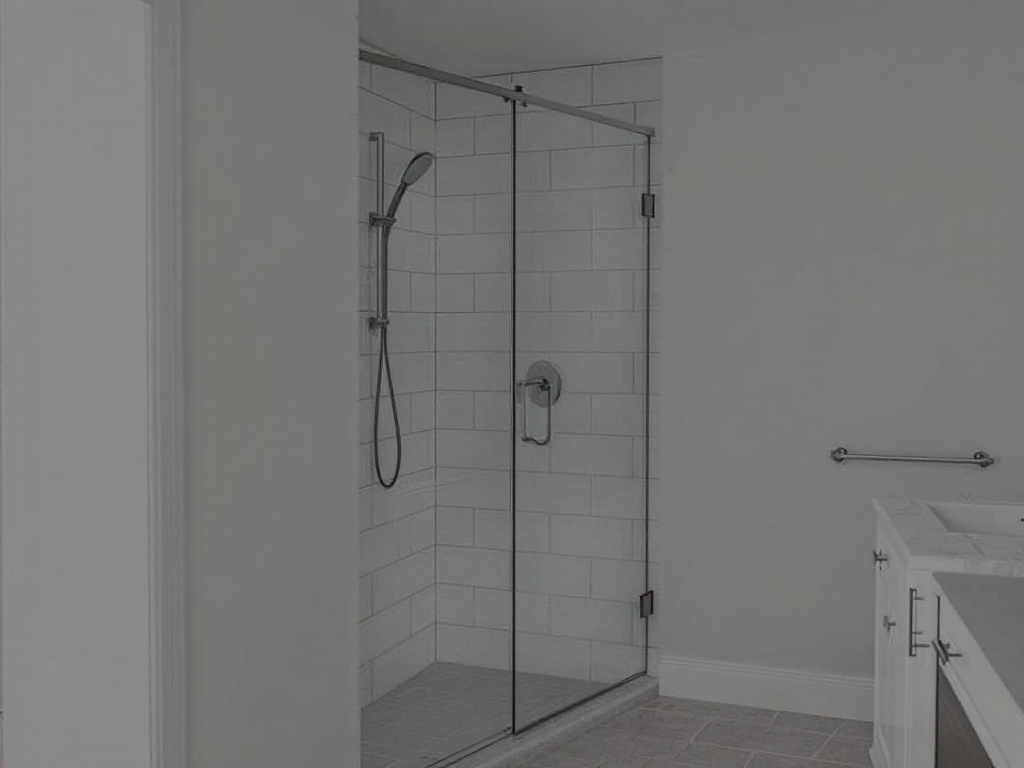 Alt Text: Detailed illustration showcasing the process of shower door installation.