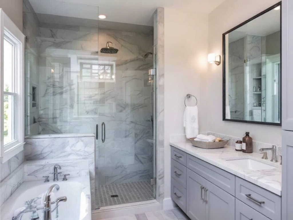 A snapshot of a newly constructed contemporary design house in Stoneham, MA, built by premier construction contractors.