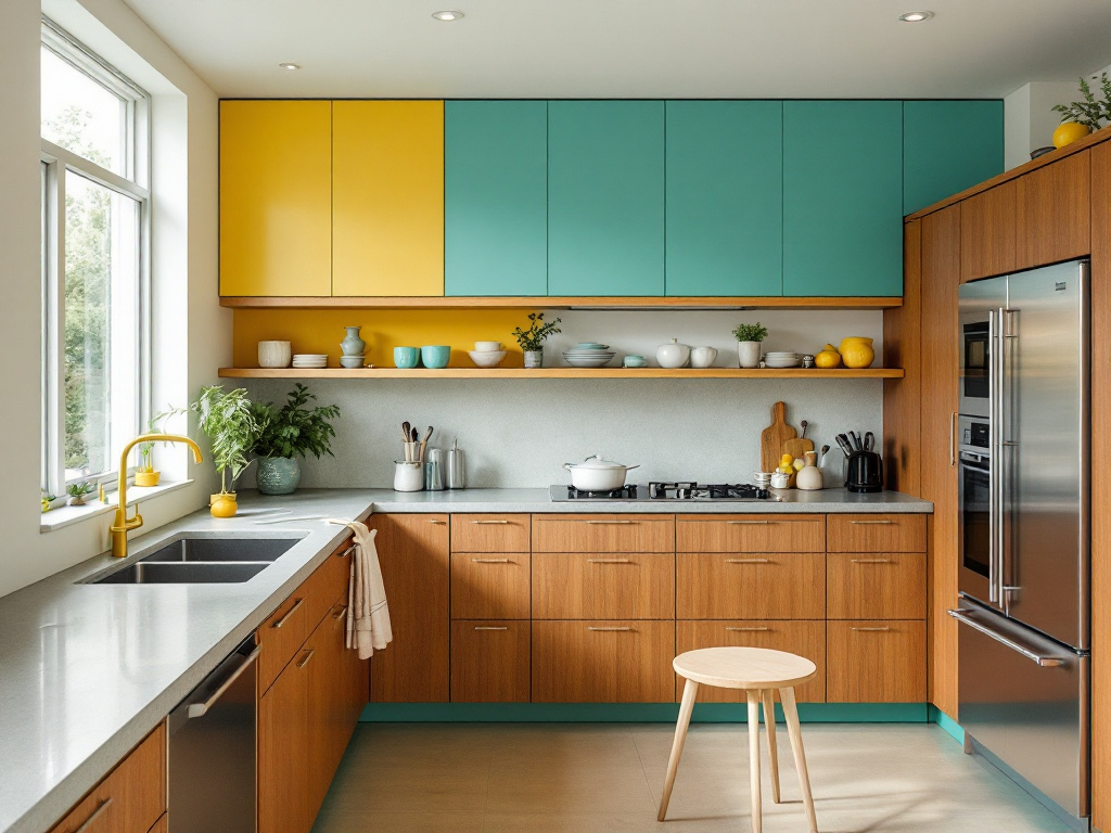 Middle century modern kitchen interior, embracing timeless home design trends