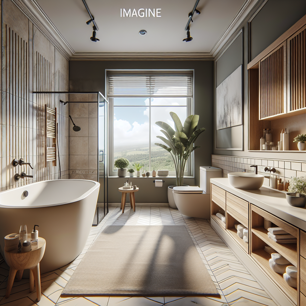 A sleek, modern bathroom renovated with contemporary designs. 