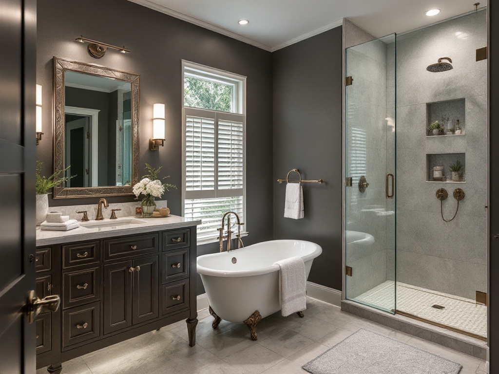 Modern and contemporary designed master bathroom renovation in Westwood enhancing your lifestyle.