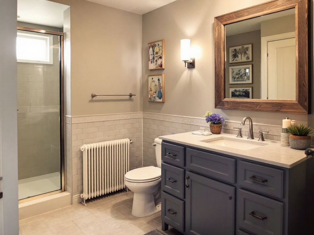 A revamped, modern and contemporary designed basement near Hopkinton.