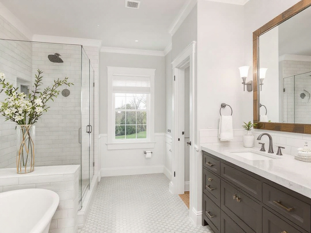 'Stunning contemporary bathroom remodel with modern utilities and design in Canton, MA.'
