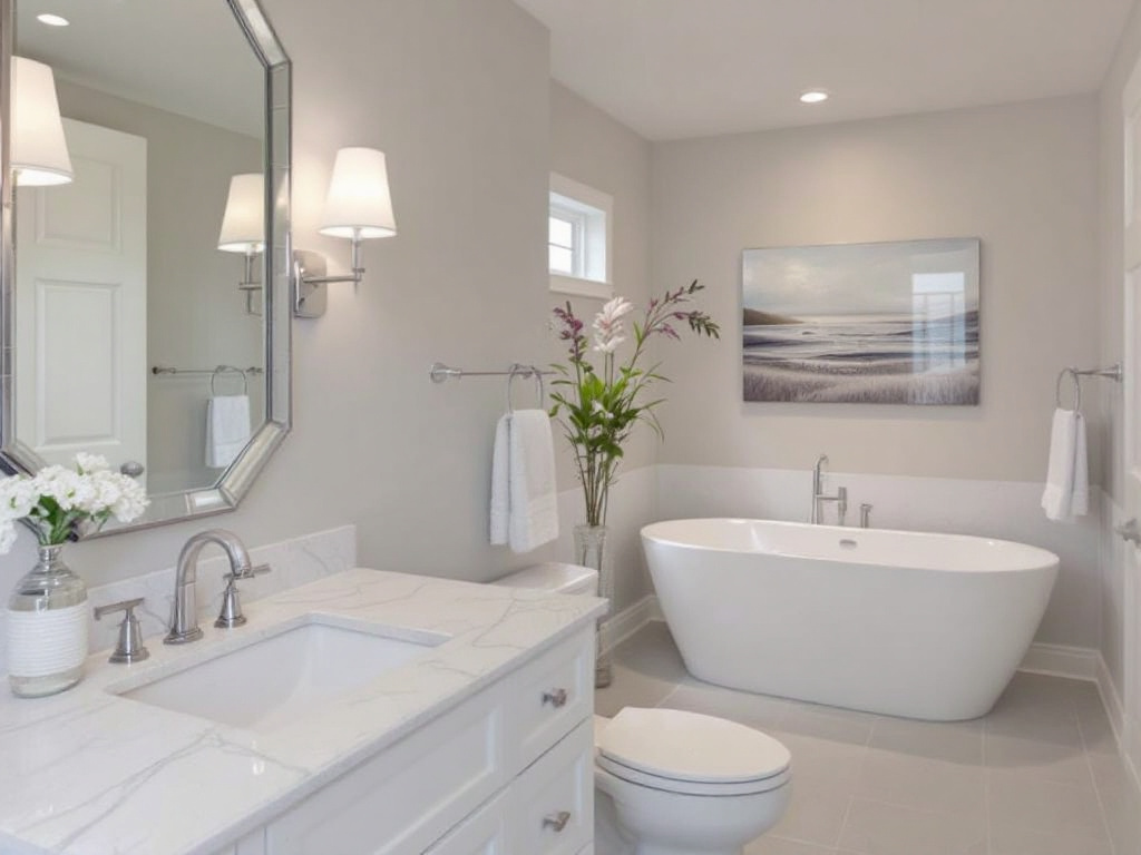 An elegantly remodeled bathroom in Canton, MA with state-of-the-art fixtures and luxurious finishes.