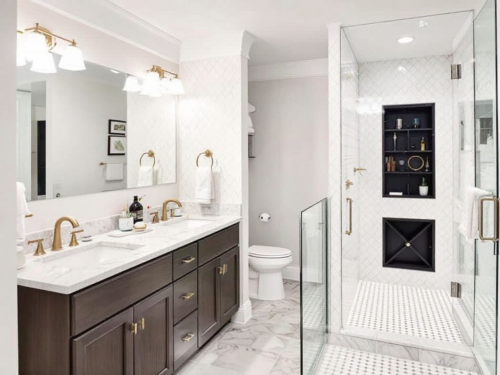 Local basement remodeling experts showcasing their exceptional bathroom renovation designs in Woburn, MA.