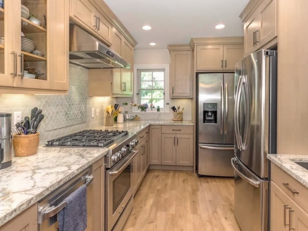 Alt Text: Expert kitchen remodel contractors beautifying a kitchen in Woburn, MA