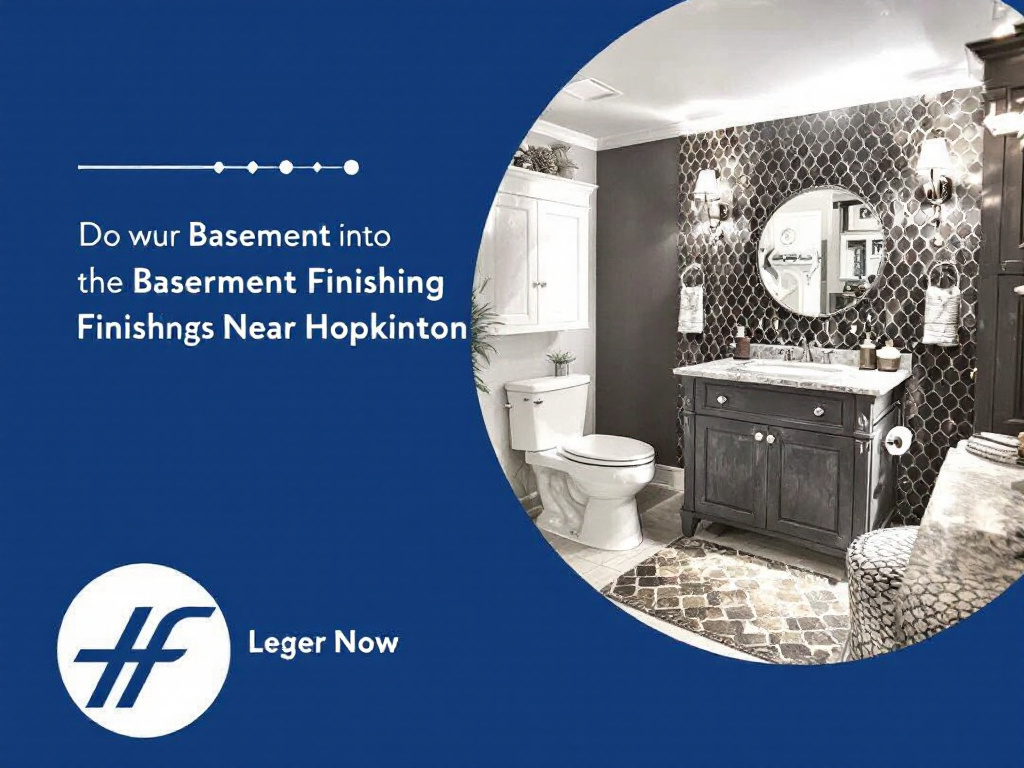 Image showcasing a modern, contemporary-styled basement finishing near Hopkinton, superbly transformed into a vibrant living space.