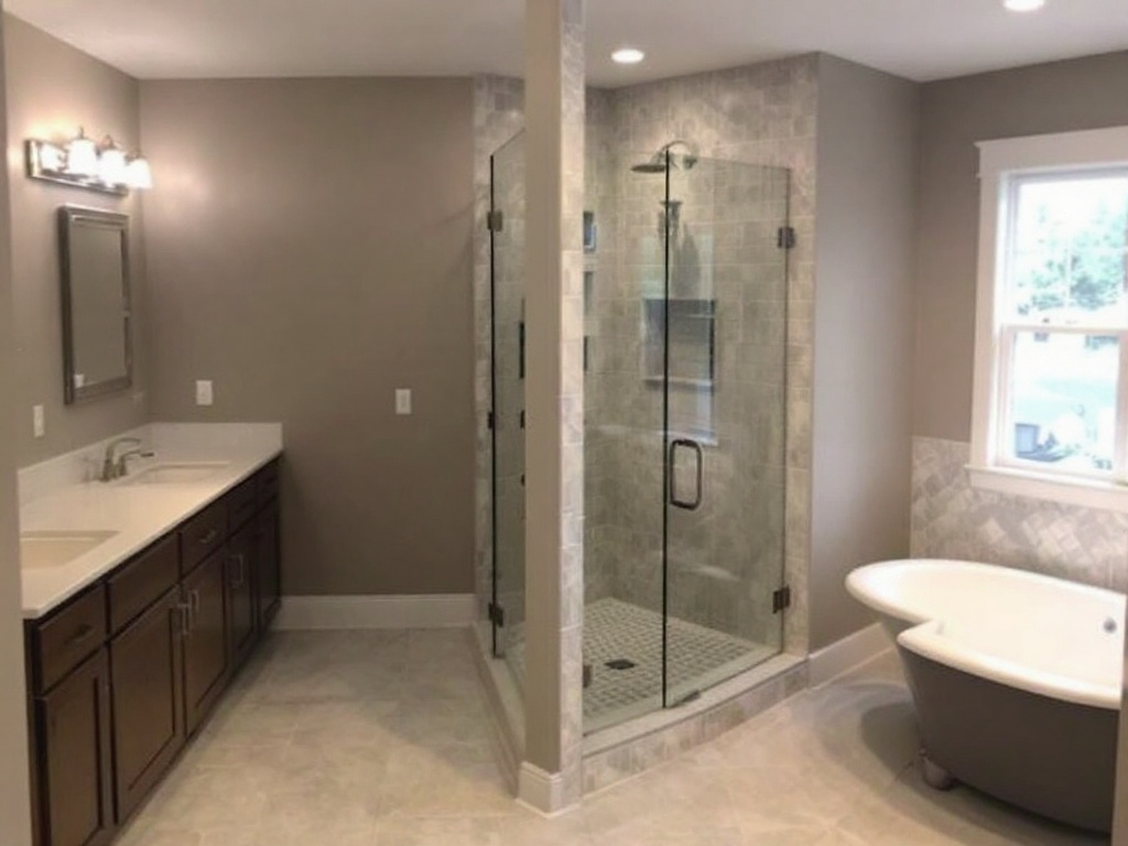 Professional basement remodelers transforming a basement into a stylish living space in Needham, MA.