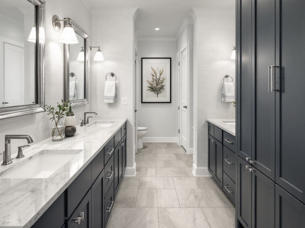 Top-notch modern and contemporary tile flooring installers in Burlington, MA working on a new project.