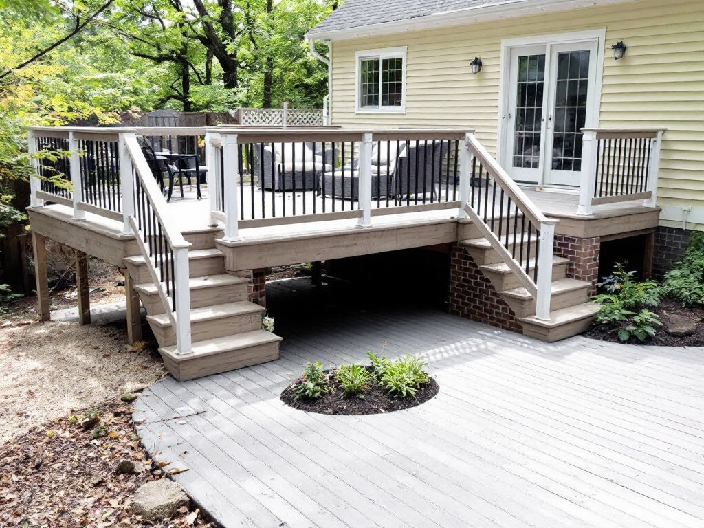 Professional deck construction project in Melrose, MA.