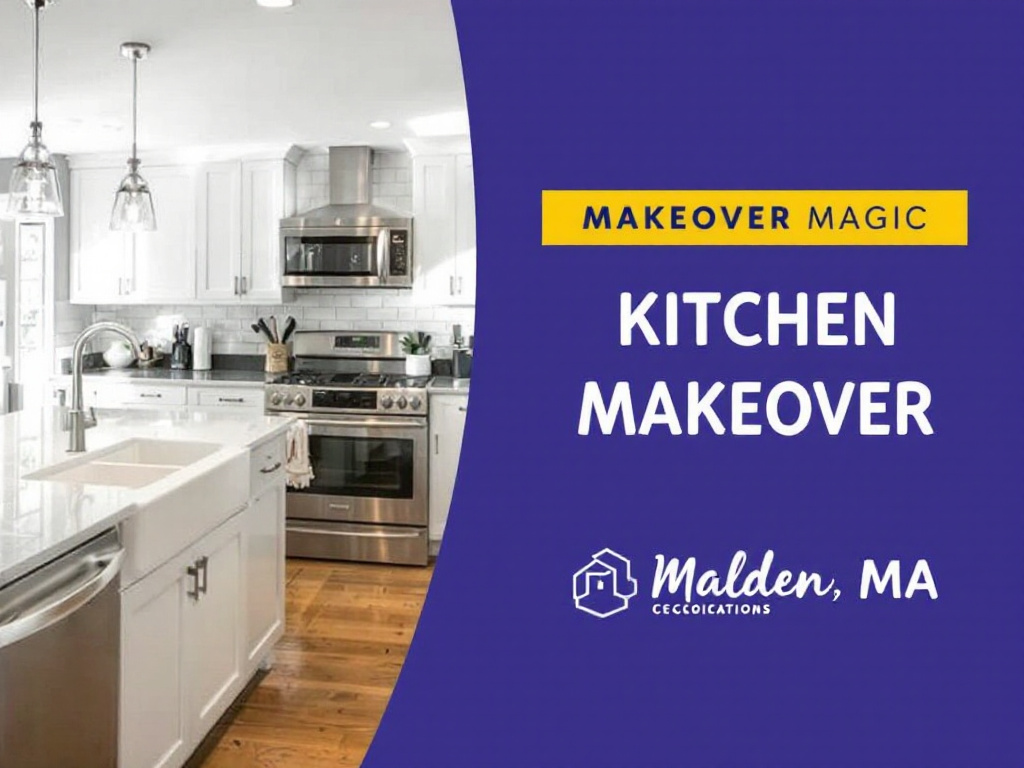 Modern, sleek, kitchen renovation designed by professionals in Malden, MA.