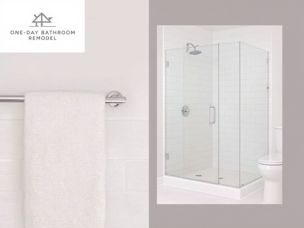 Moderately designed contemporary bathroom finished in one day by One Day Bathroom Remodel.