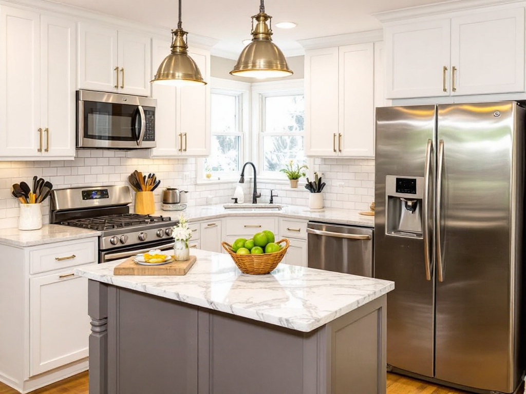 Professional kitchen renovation contractors in Wayland, MA working on a stylish kitchen remodel.