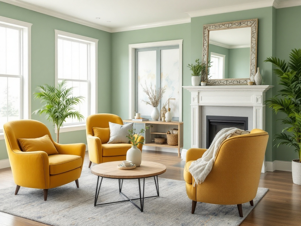 A transformation of living space through interior painting in Bedford, MA.