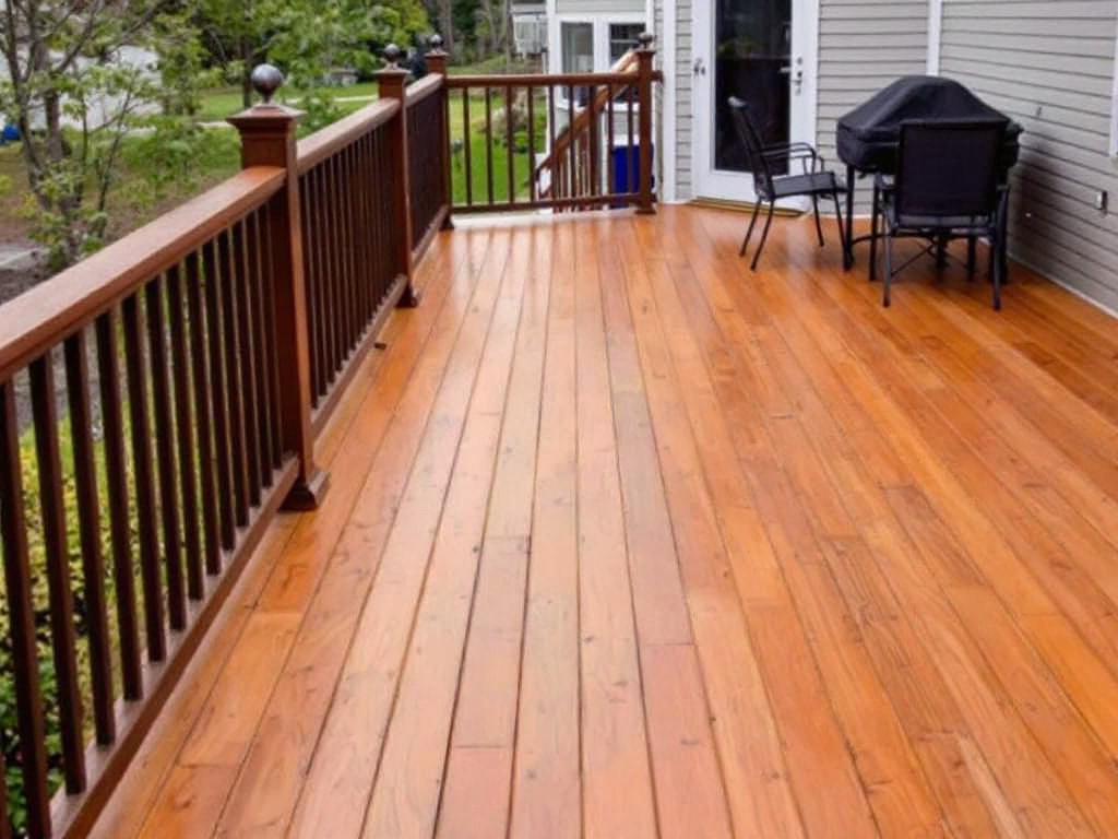 New contemporary designed premium deck installed in a Waltham MA backyard.