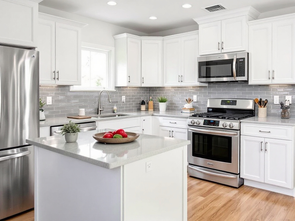 A graphic showcasing kitchen remodeling transformations in Medford, MA.