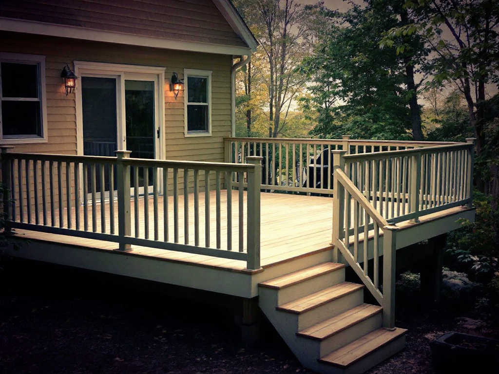 Alt Text: 'Expert deck construction service in Weston, MA enhancing outdoor living space'