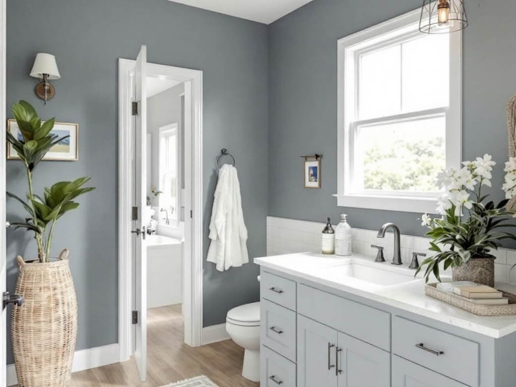 Caption: Bring the magic of color into your home with the top house painters near Weymouth, MA! Experience a modern touch and flawless finish like never before. Professional house painters near Weymouth, MA working on a vibrant, contemporary house design in progress.