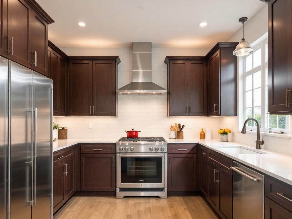 Luxurious renovated kitchen encompassing exceptional craftsmanship and modern design.