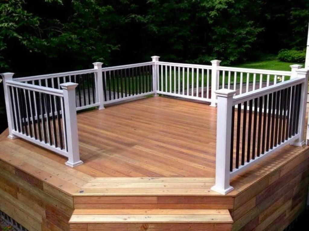 Professional workers installing a high-quality deck in a residential area near Walpole, MA.