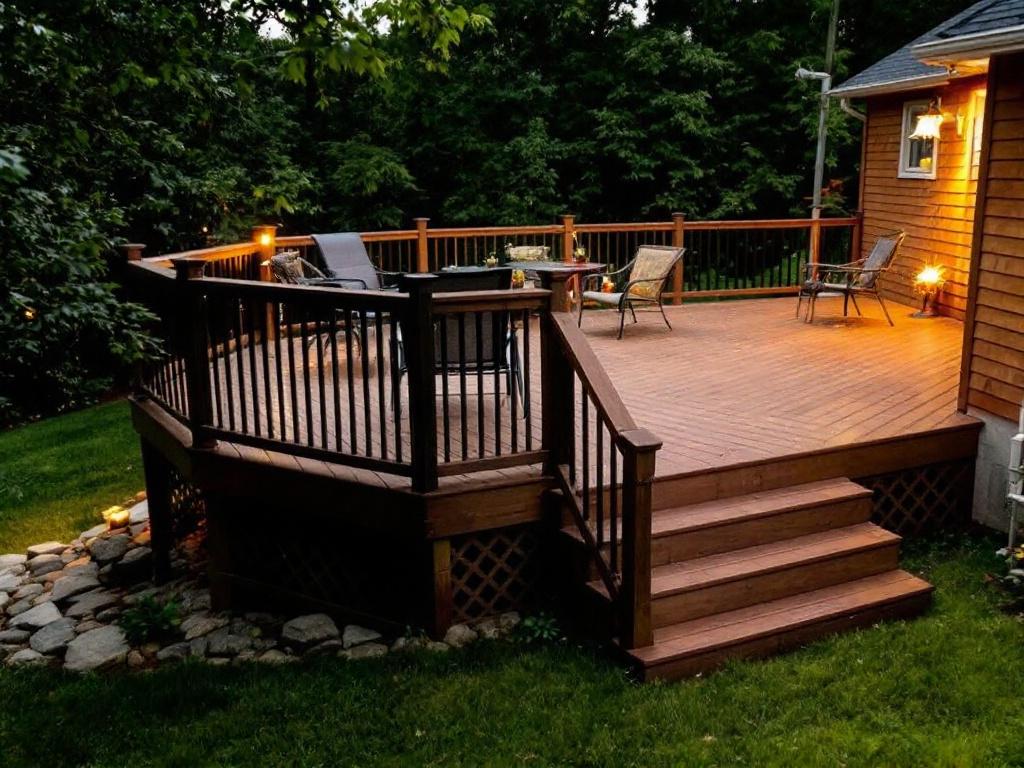 The perfect deck installation is taking place in a residence near Billerica, MA.