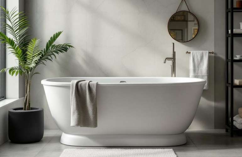 Splendid Modern Bathroom Transformation with Bathtub: A Game-Changer in Bathroom Remodeling!