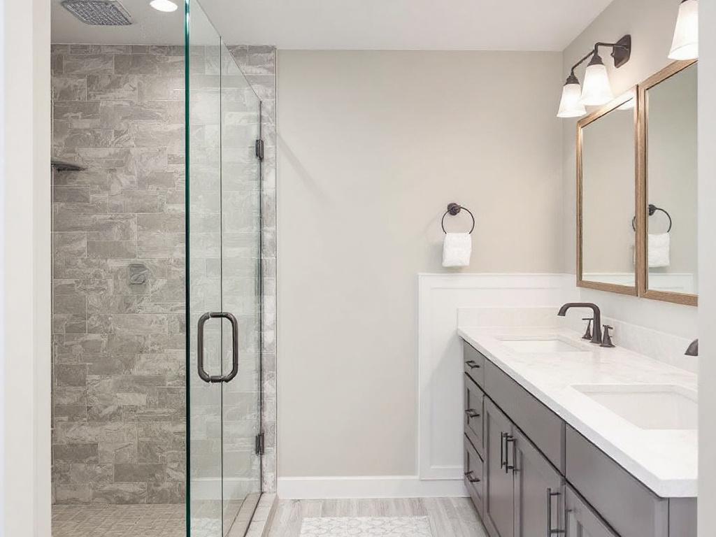 Professional basement contractors showcasing a modern, contemporary basement design in Bedford MA.