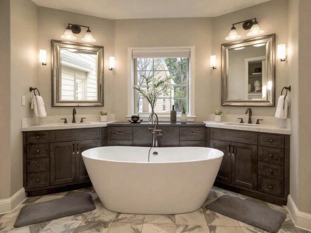 Alt Text: Reimagined modern bathroom space by the best general contractors in Natick, MA.