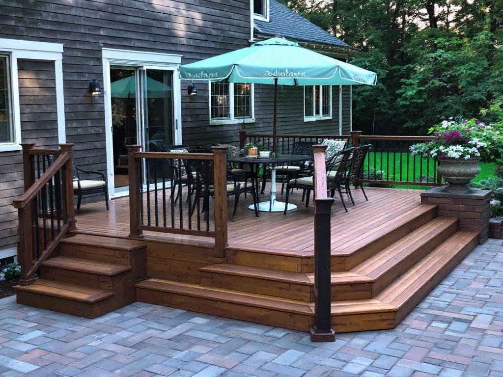 Sleek, modern deck installation transforming an outdoor space in Sudbury MA. 