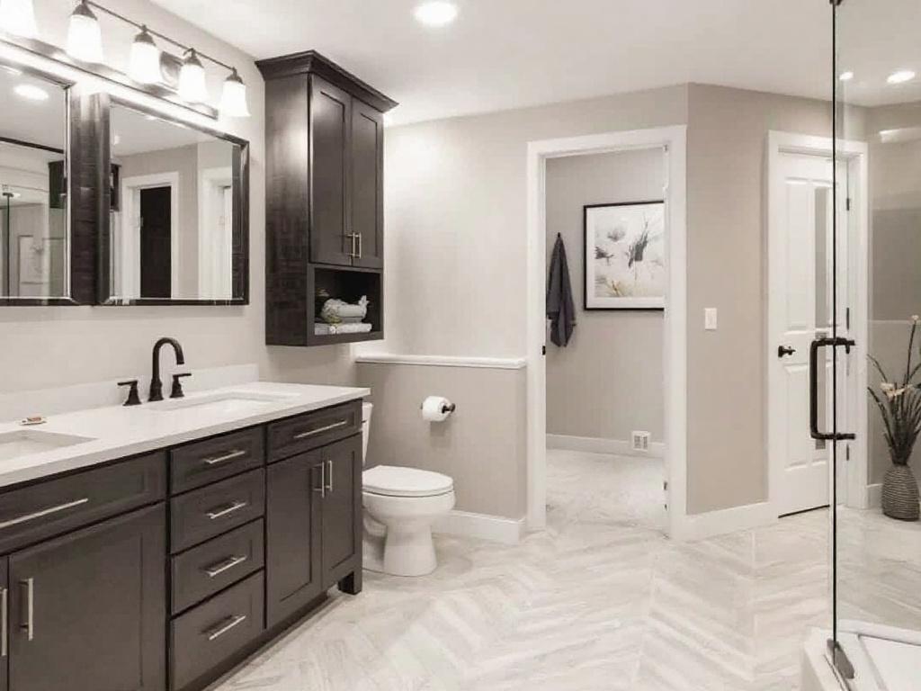 Modern and contemporary designed basement remodel done by professionals near Norwood.