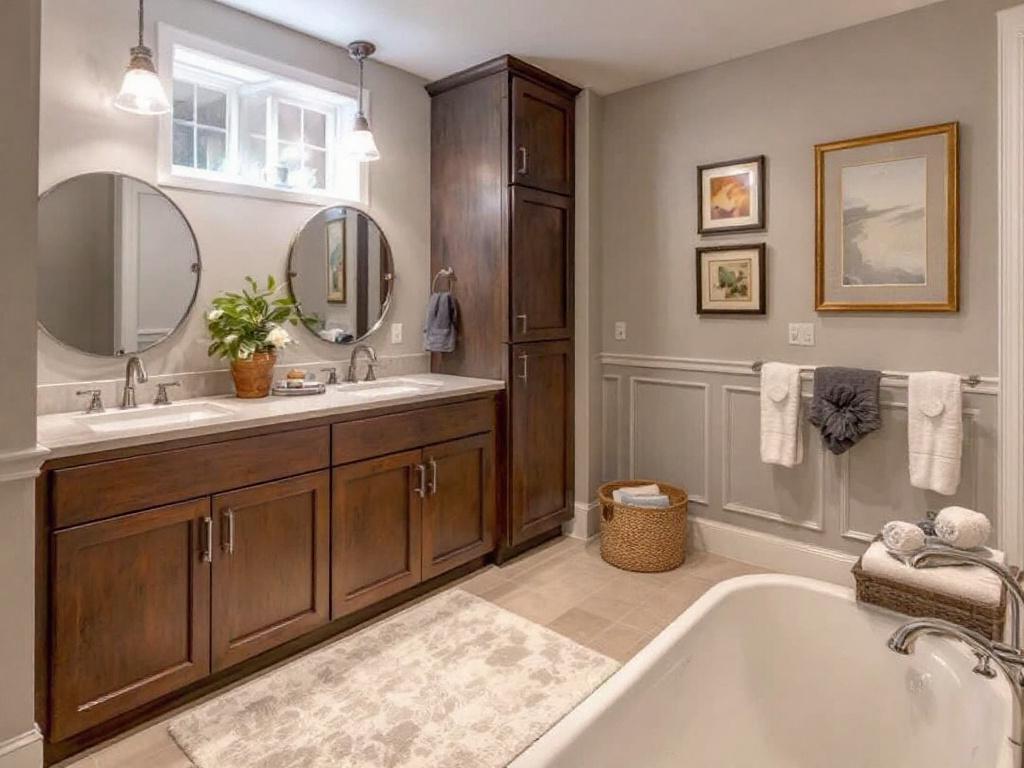 Professional basement remodelers in Norwood working on a renovation project.