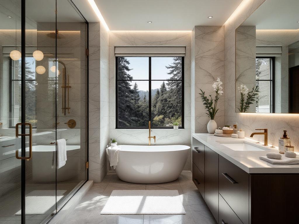A revamped bathroom by modern contracting experts.