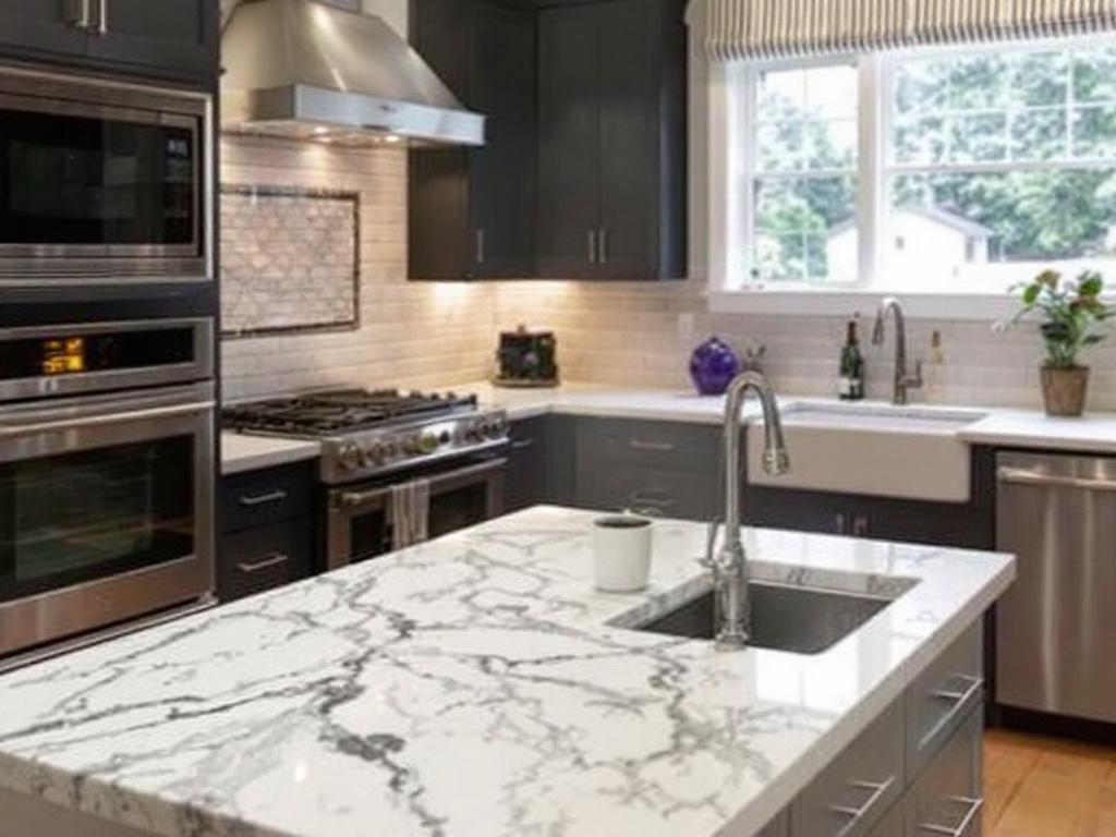 A beautifully remodeled, modern contemporary kitchen by professional contractors in Welley, MA.
