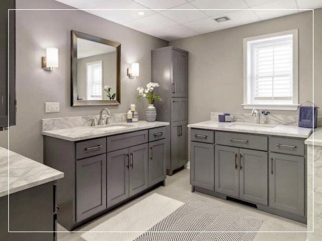 Modern and contemporary designed basement, expertly remodeled near Sharon with a cozy and personalized feel.