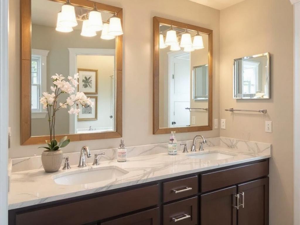 A team of general contractors working on a bathroom remodeling project near Acton, MA.