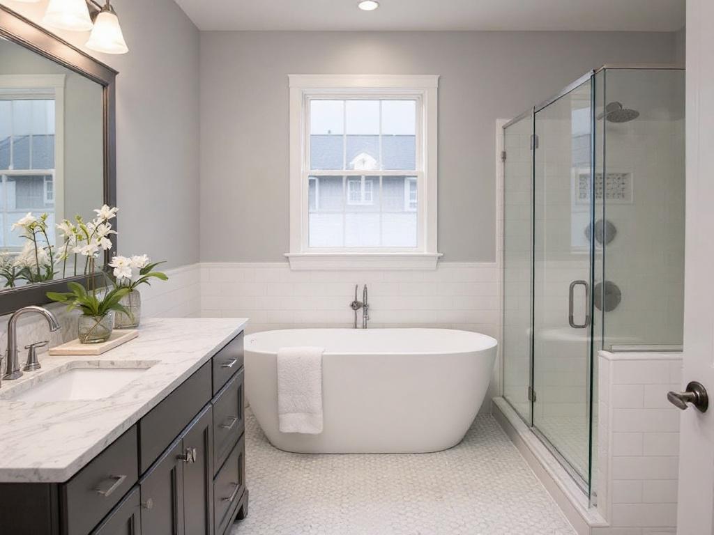 Modern, contemporary bathroom renovation by contractors in Weymouth, MA.