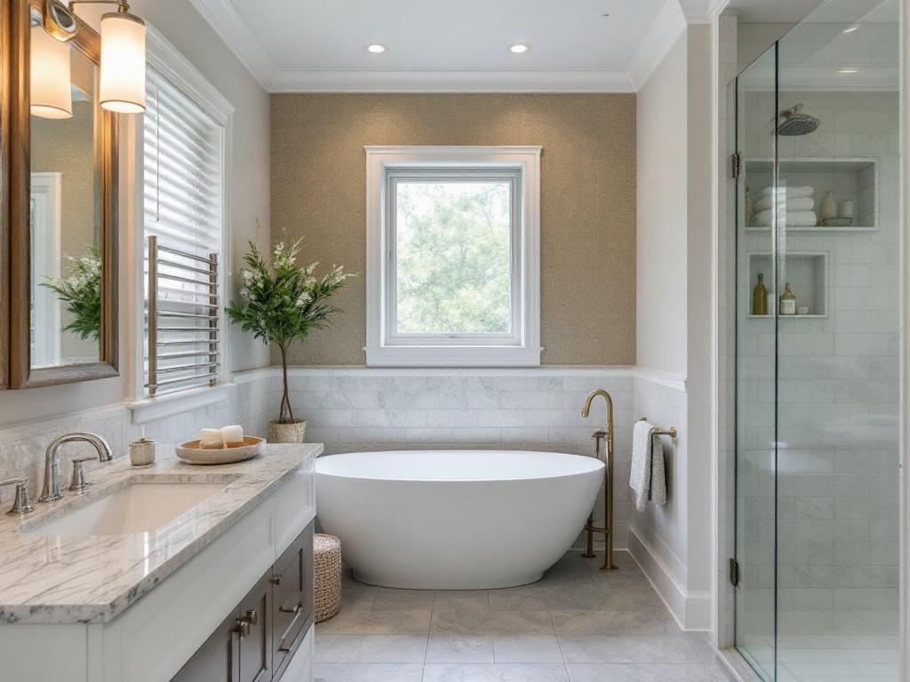 Alt Text: Modern bathroom renovations by your finest contractor near Quincy, MA.