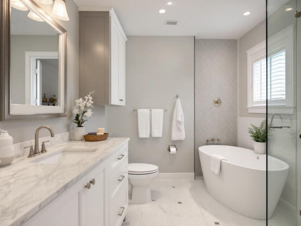 Contemporary design basement modelling by top contractors in Bedford, MA.